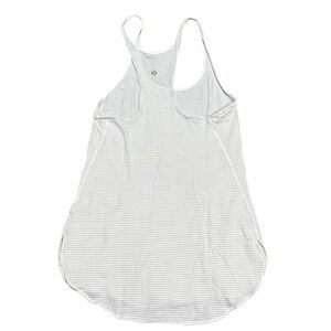 LULULEMON racerback tank top size 6 grey white stripes